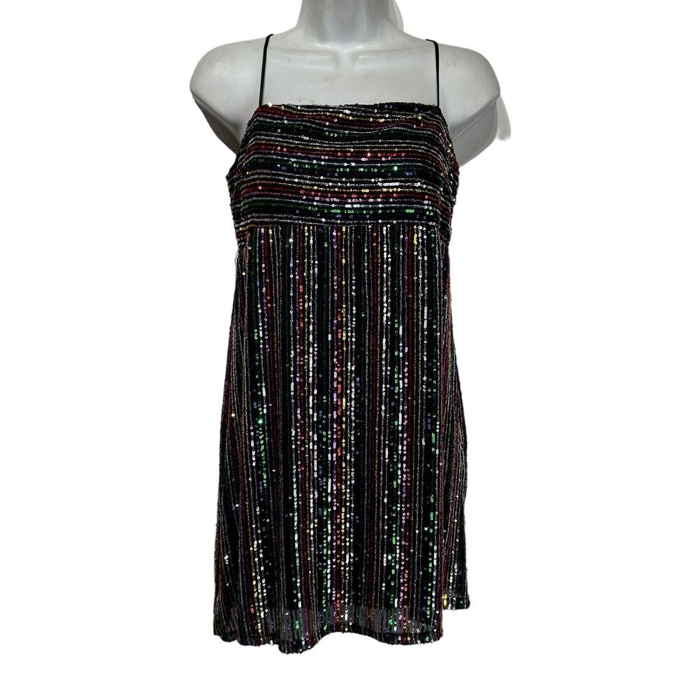 rowa rainbow sequins mini dress Size M